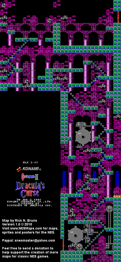 Castlevania III Dracula's Curse - Block 2-01 Nintendo NES Map BG