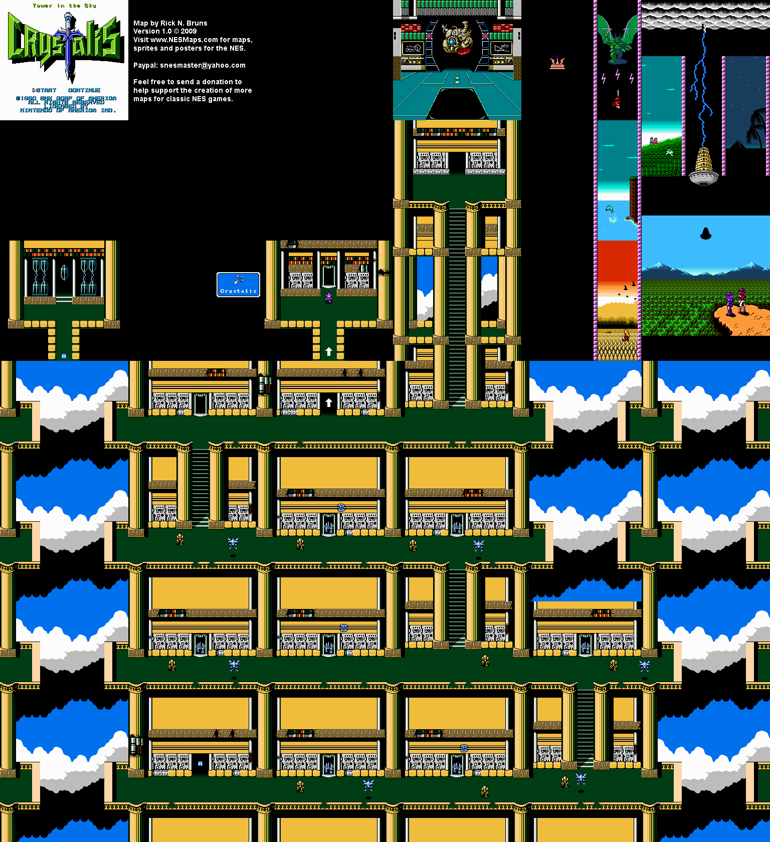 Crystalis - Tower in the Sky Nintendo NES Map