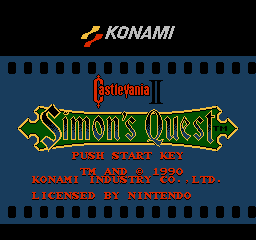 Castlevania II Simon's Quest Title Screen