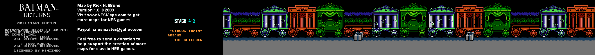 Batman Returns - Stage 4-2 - Nintendo NES Background Only Map