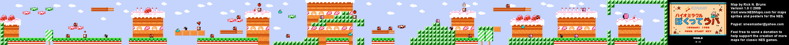 Bio Miracle Bokutte Upa - World 1-1 Nintendo NES Map