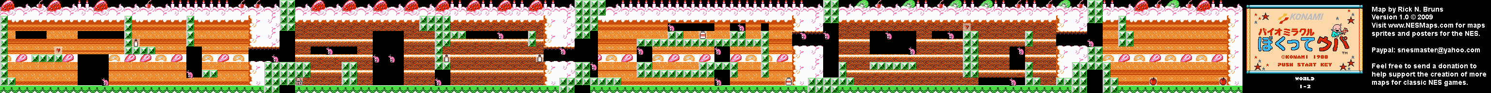 Bio Miracle Bokutte Upa - World 1-2 Nintendo NES Map