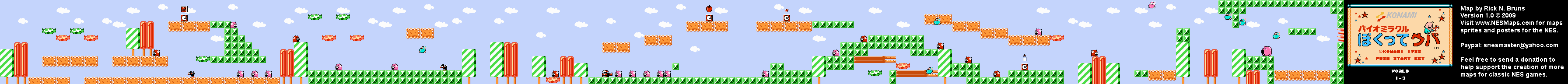 Bio Miracle Bokutte Upa - World 1-3 Nintendo NES Map