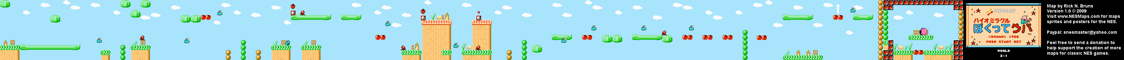 Bio Miracle Bokutte Upa - World 2-1 Nintendo NES Map