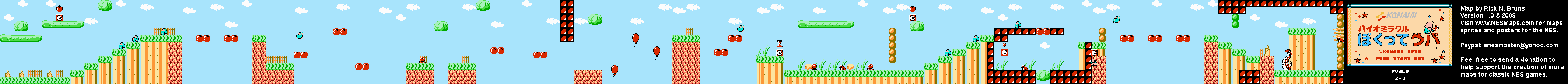 Bio Miracle Bokutte Upa - World 2-3 Nintendo NES Map