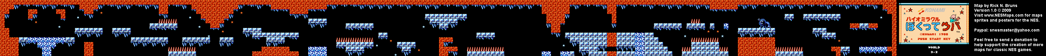 Bio Miracle Bokutte Upa - World 3-2 Nintendo NES Background Only Map