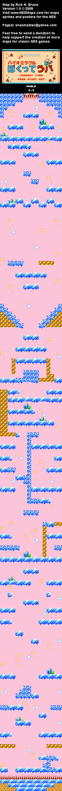 Bio Miracle Bokutte Upa - World 3-3 Nintendo NES Background Only Map