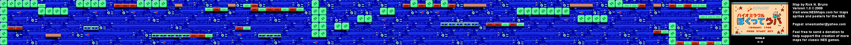 Bio Miracle Bokutte Upa - World 4-2 Nintendo NES Background Only Map