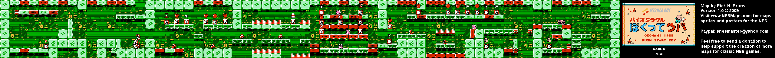 Bio Miracle Bokutte Upa - World 4-3 Nintendo NES Map