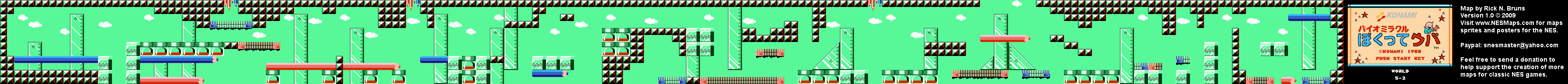Bio Miracle Bokutte Upa - World 5-2 Nintendo NES Background Only Map