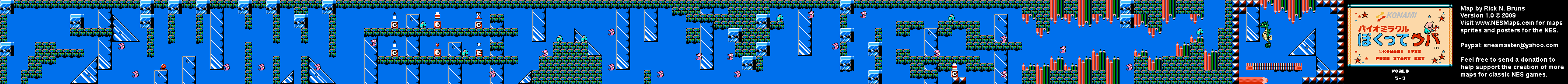 Bio Miracle Bokutte Upa - World 5-3 Nintendo NES Map