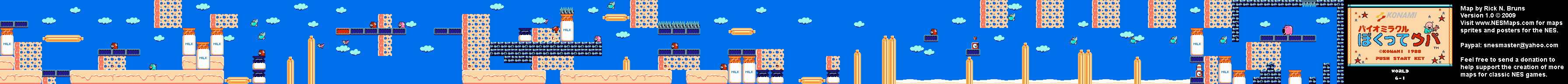 Bio Miracle Bokutte Upa - World 6-1 Nintendo NES Map