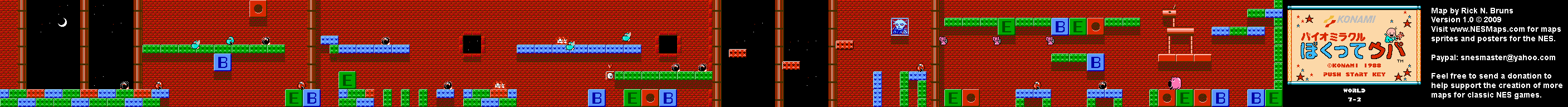 Bio Miracle Bokutte Upa - World 7-2 Nintendo NES Map