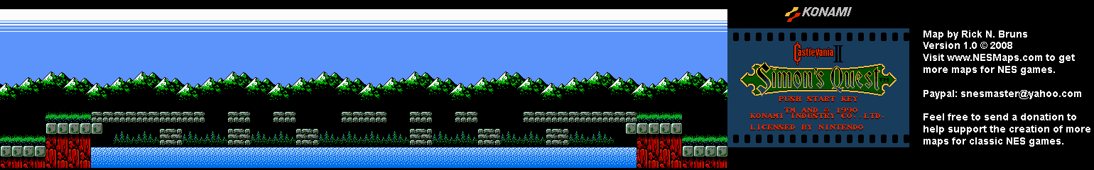 Castlevania II Simon's Quest - Area 03 Background Only Map