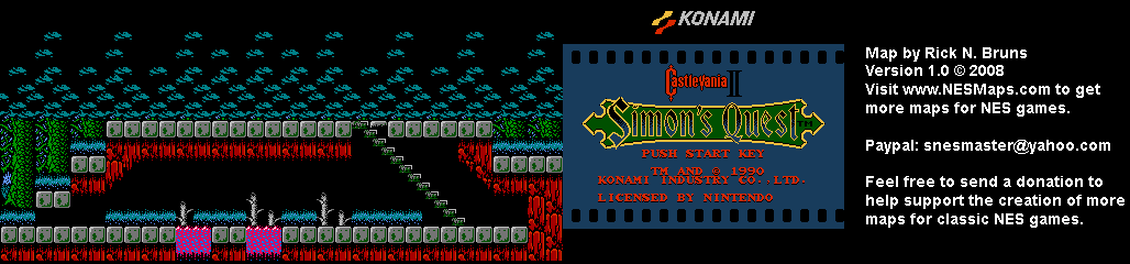 Castlevania II Simon's Quest - Area 04 Background Only Map