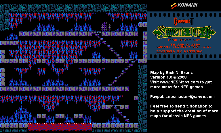 Castlevania II Simon's Quest - Area 07 Background Only Map