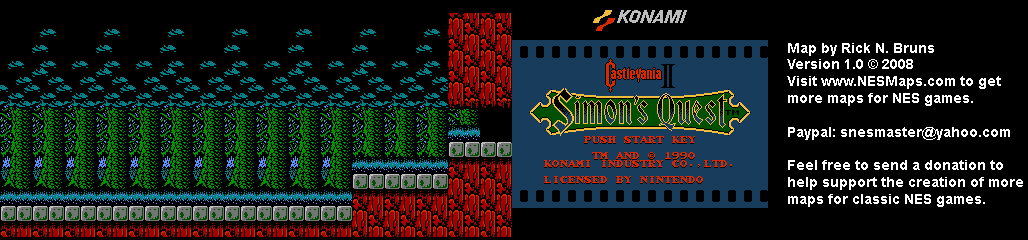 Castlevania II Simon's Quest - Area 08 Background Only Map