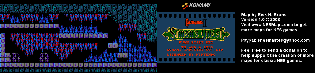 Castlevania II Simon's Quest - Area 12 Background Only Map