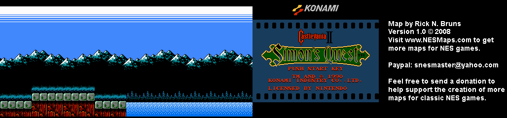 Castlevania II Simon's Quest - Area 23 Background Only Map