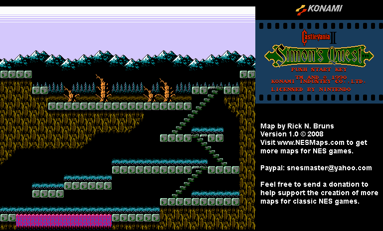 Castlevania II Simon's Quest - Area 30 Background Only Map