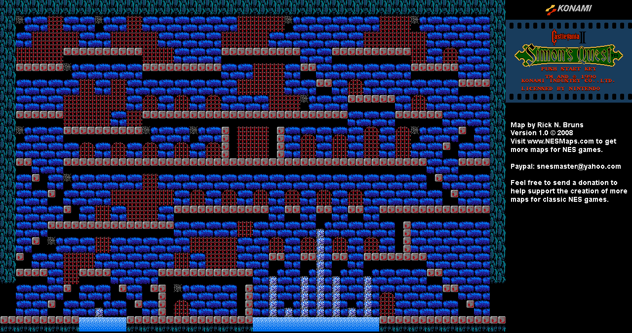 Castlevania II Simon's Quest - Area 38 Background Only Map