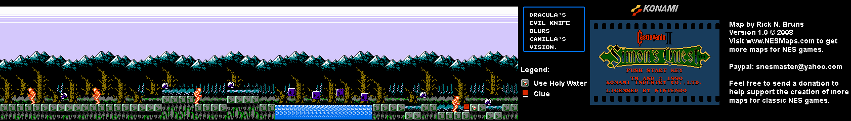 Castlevania II Simon's Quest - Area 39 Map