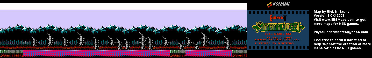 Castlevania II Simon's Quest - Area 40 Background Only Map