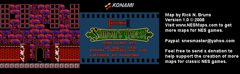 Castlevania II Simon's Quest - Area 41 Background Only Map