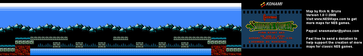 Castlevania II Simon's Quest - Area 45 Background Only Map