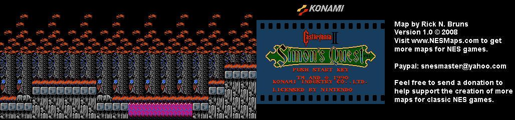 Castlevania II Simon's Quest - Area 46 Background Only Map
