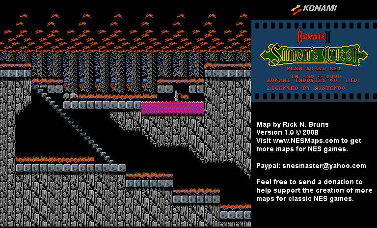 Castlevania II Simon's Quest - Area 47 Background Only Map