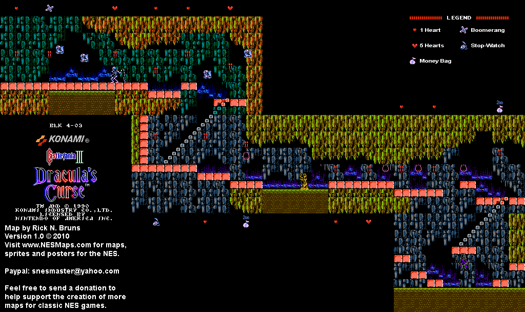 Castlevania III Dracula's Curse - Block 4-03 Nintendo NES Map