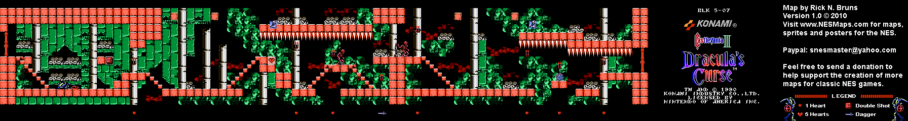 Castlevania III Dracula's Curse - Block 5-07 Nintendo NES Map