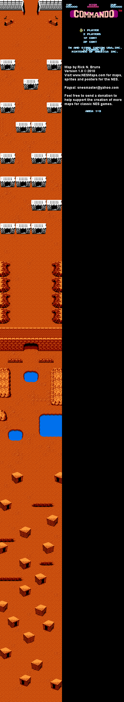 Commando - Area 1-3 - Nintendo NES Map BG