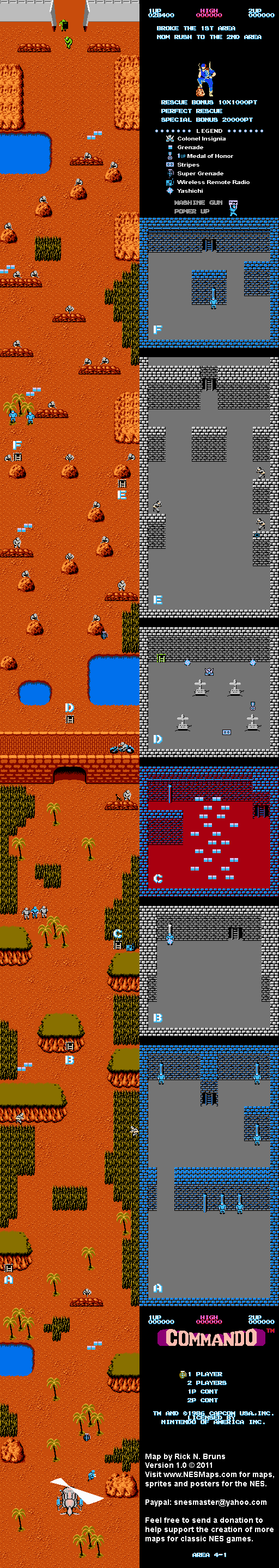Commando - Area 4-1 - Nintendo NES Map