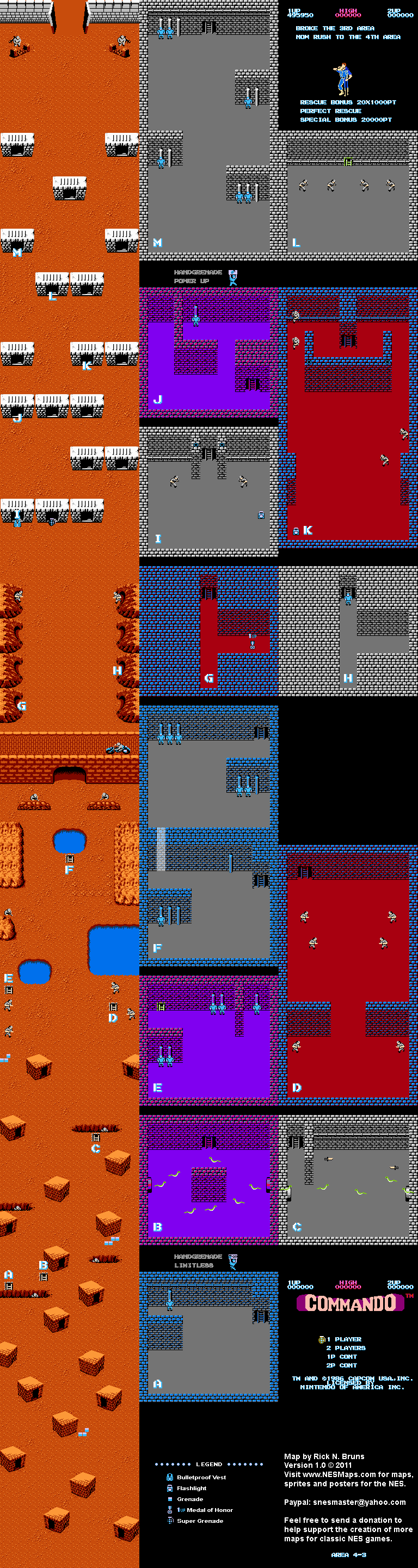 Commando - Area 4-3 - Nintendo NES Map