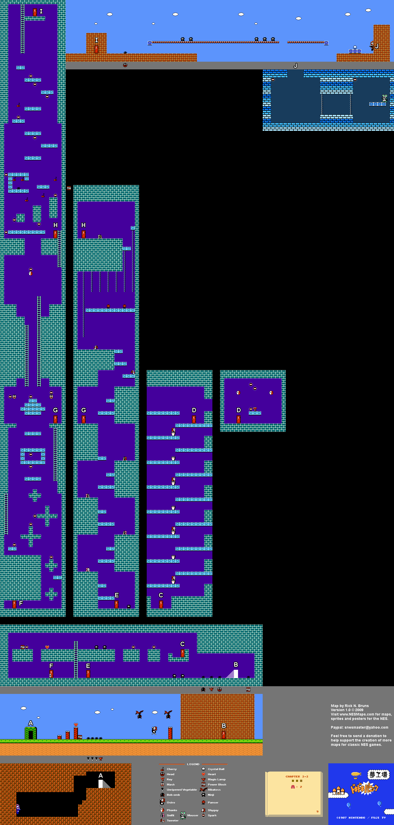 Doki Doki Panic - Chapter 3-3 Nintendo NES Famicom FDS Map