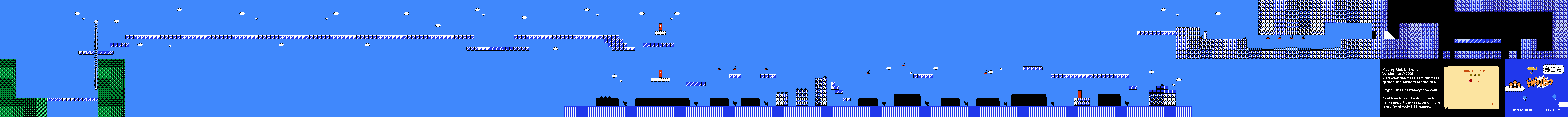 Doki Doki Panic - Chapter 4-2 Nintendo NES Famicom FDS Background Only Map