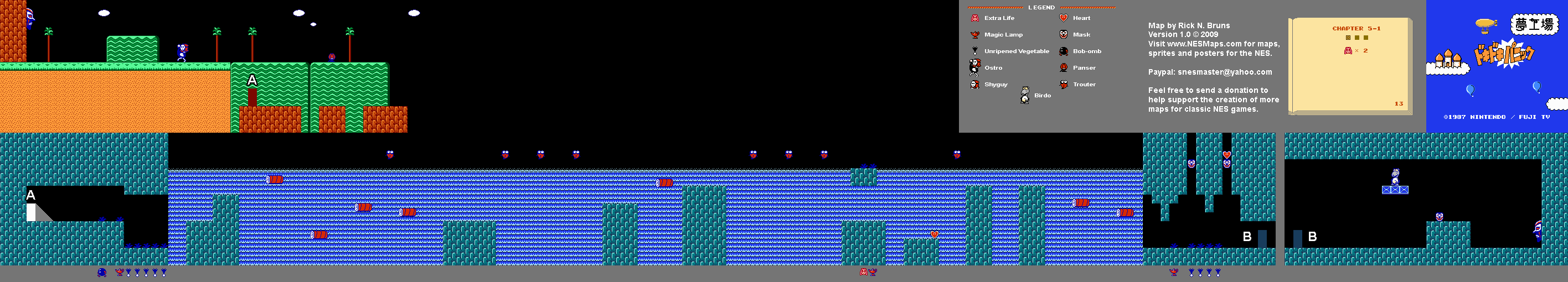 Doki Doki Panic - Chapter 5-1 Nintendo NES Famicom FDS Map