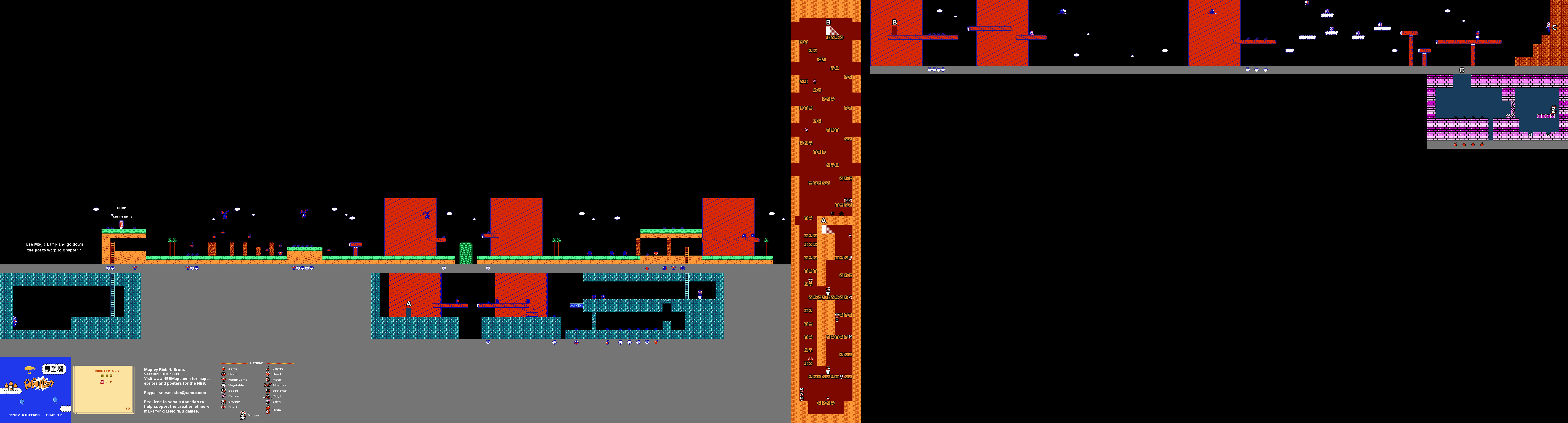 Doki Doki Panic - Chapter 5-3 Nintendo NES Famicom FDS Map