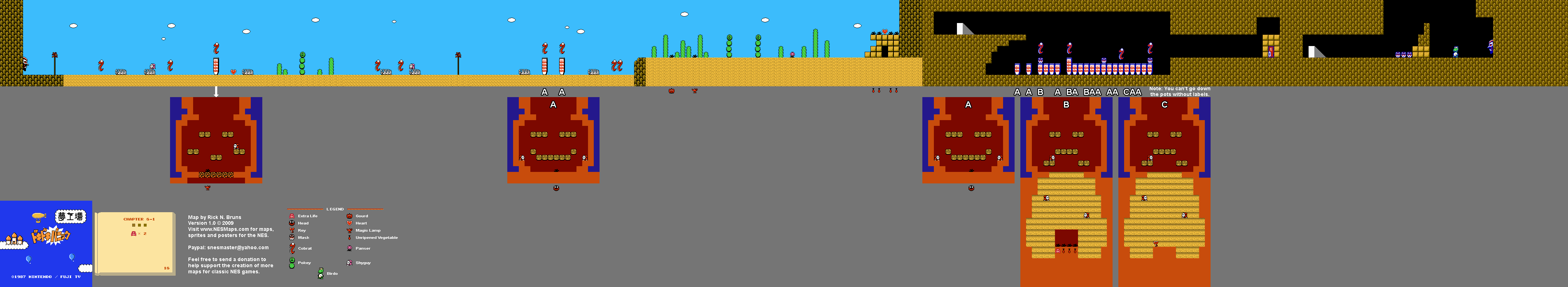 Doki Doki Panic - Chapter 6-1 Nintendo NES Famicom FDS Map