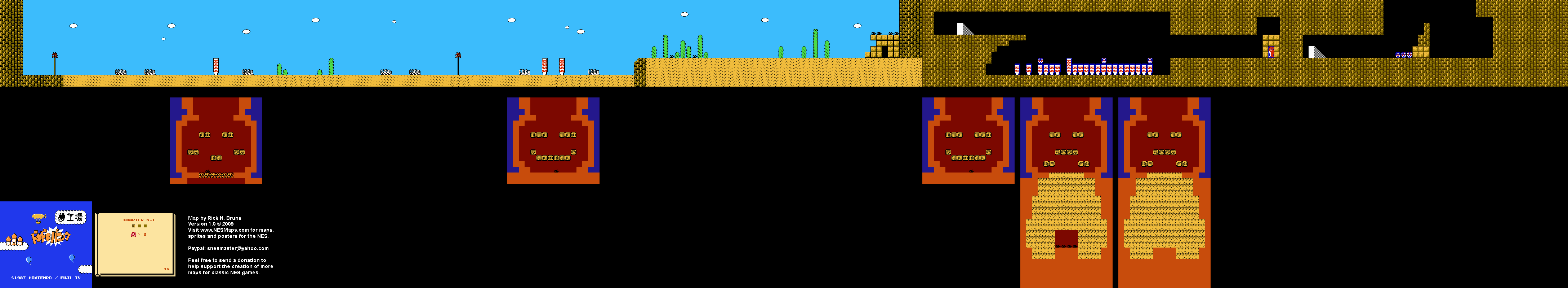 Doki Doki Panic - Chapter 6-1 Nintendo NES Famicom FDS Background Only Map