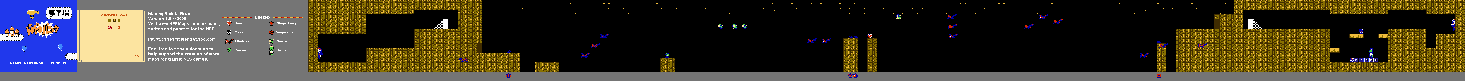 Doki Doki Panic - Chapter 6-2 Nintendo NES Famicom FDS Map