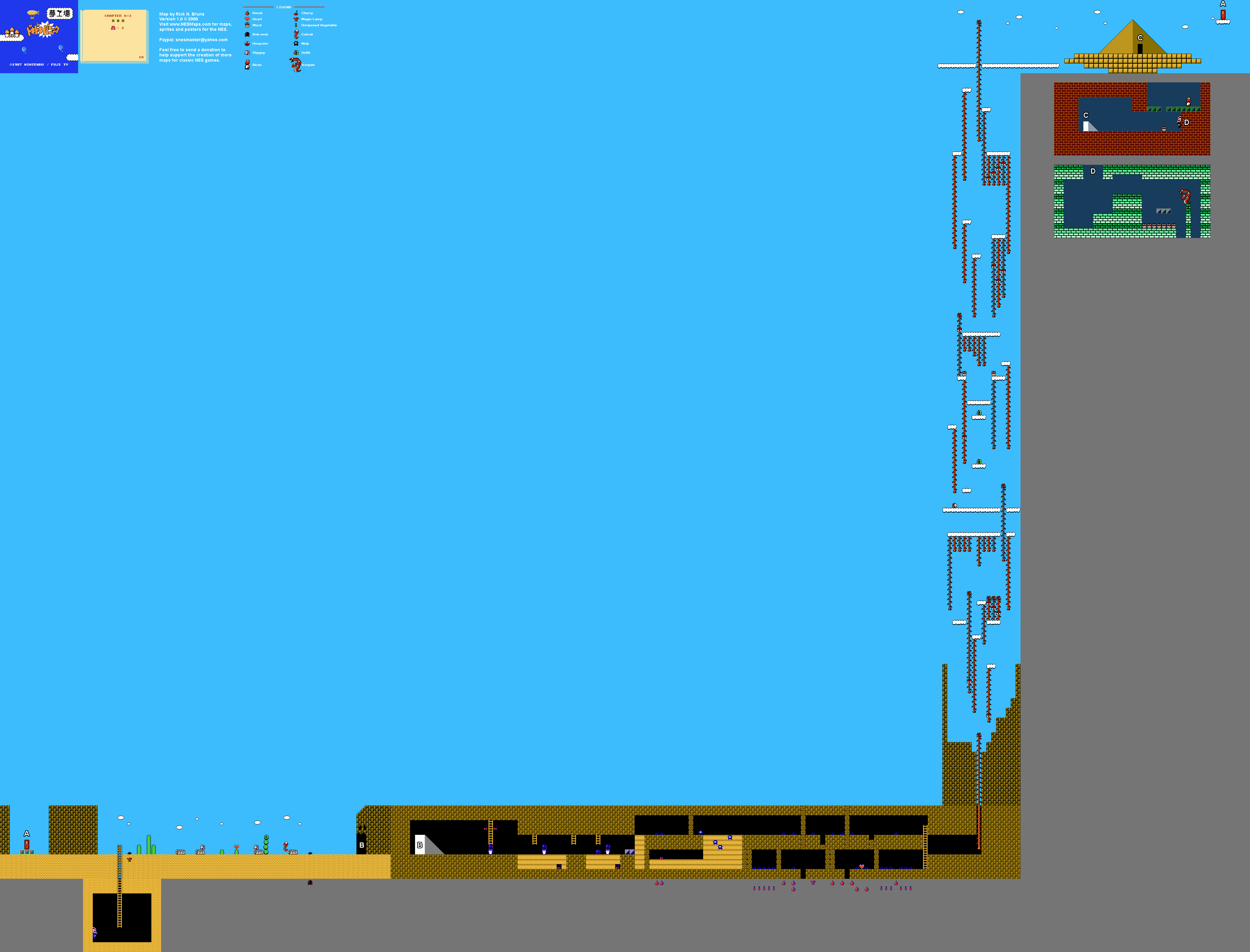 Doki Doki Panic - Chapter 6-3 Nintendo NES Famicom FDS Map