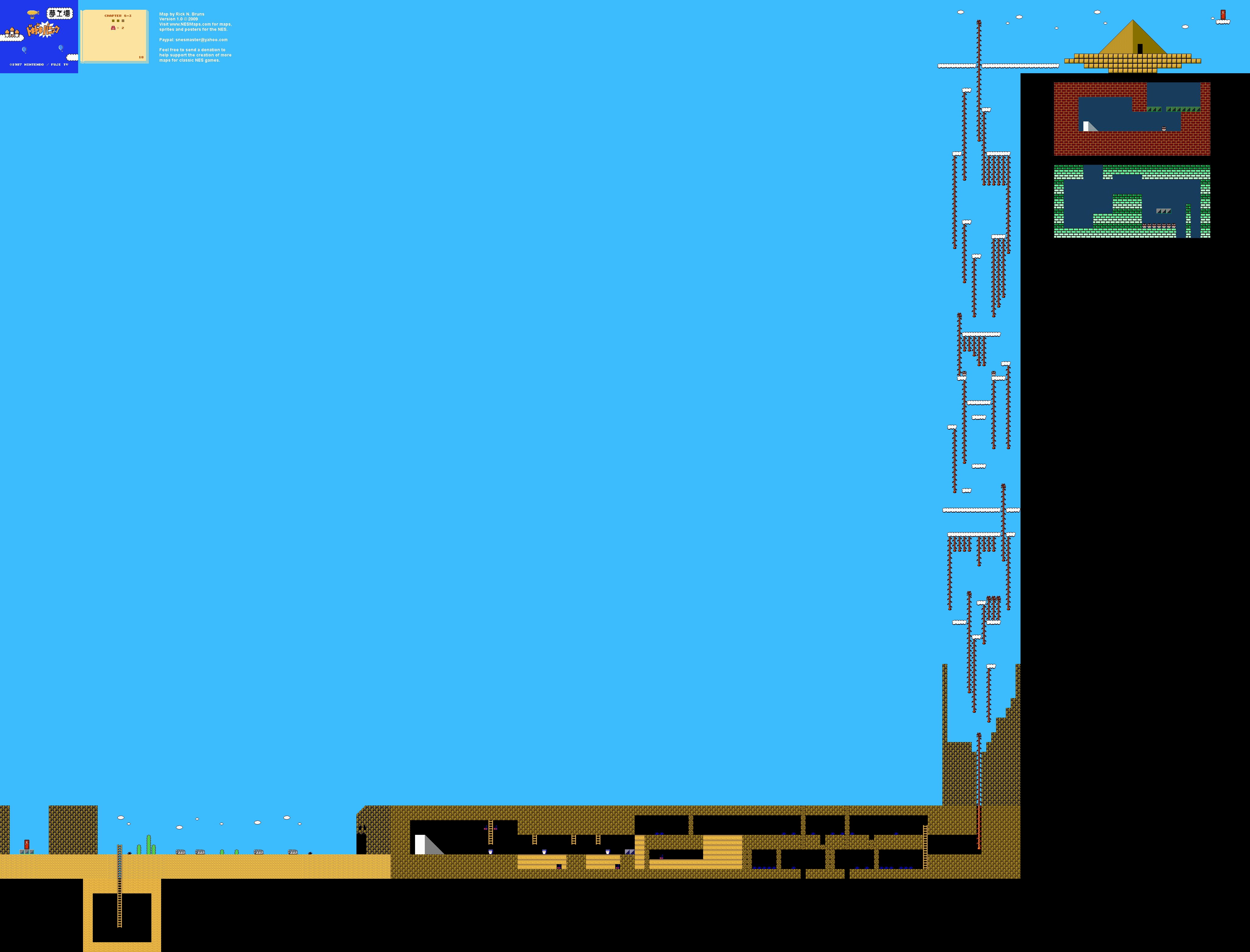 Doki Doki Panic - Chapter 6-3 Nintendo NES Famicom FDS Background Only Map