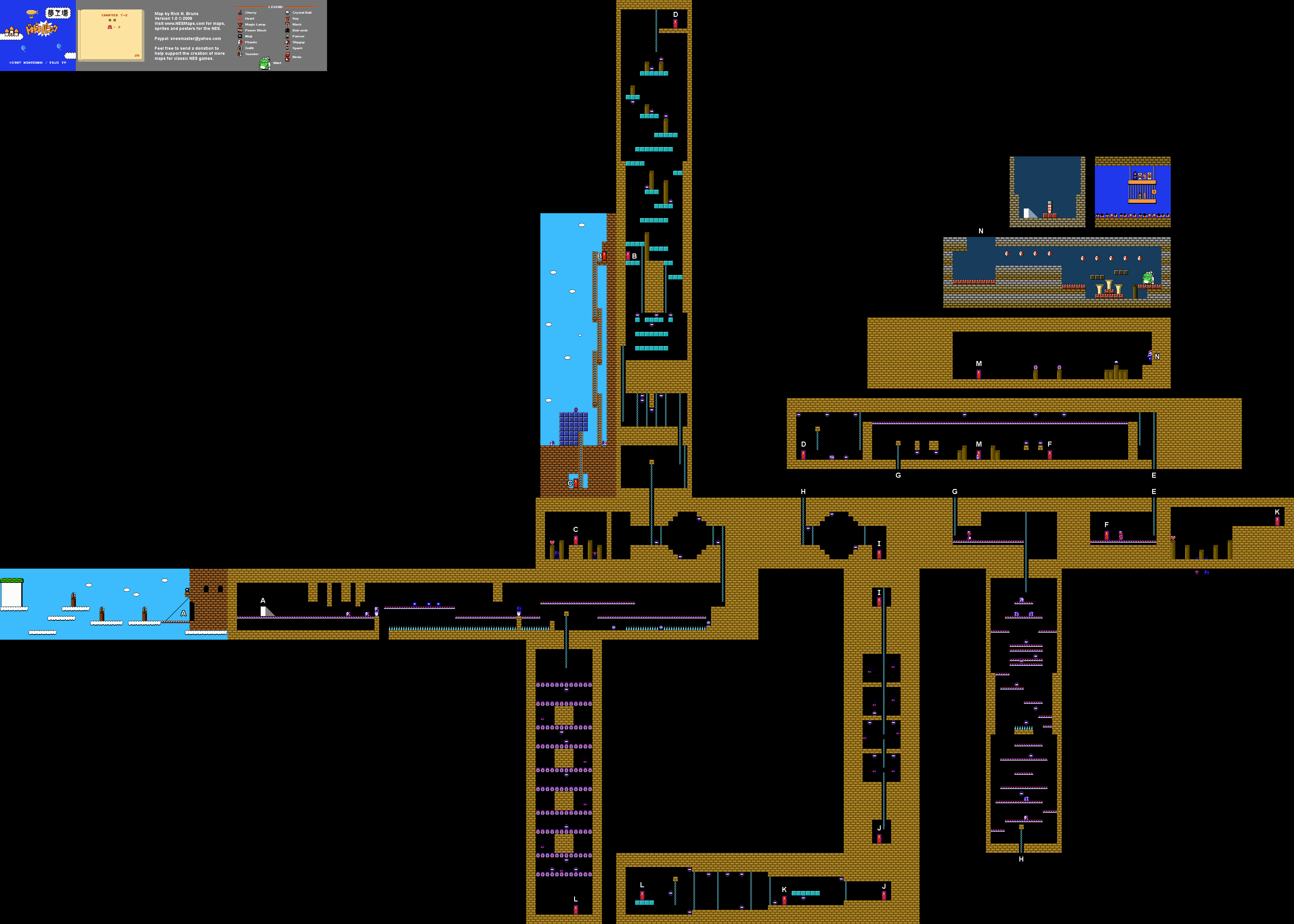 Doki Doki Panic - Chapter 7-2 Nintendo NES Famicom FDS Map