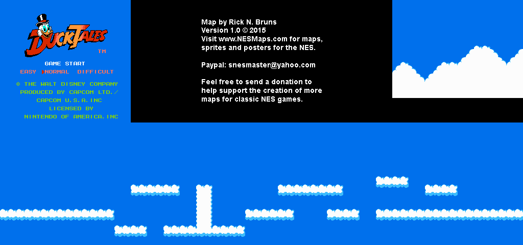 Duck Tales - Bonus Area - Nintendo NES Map BG