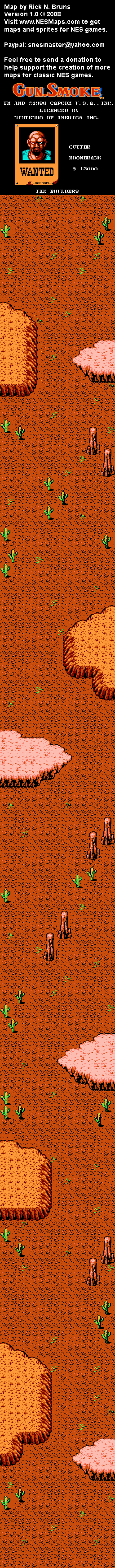 Gun Smoke - Stage 2 Nintendo NES Background Only Map