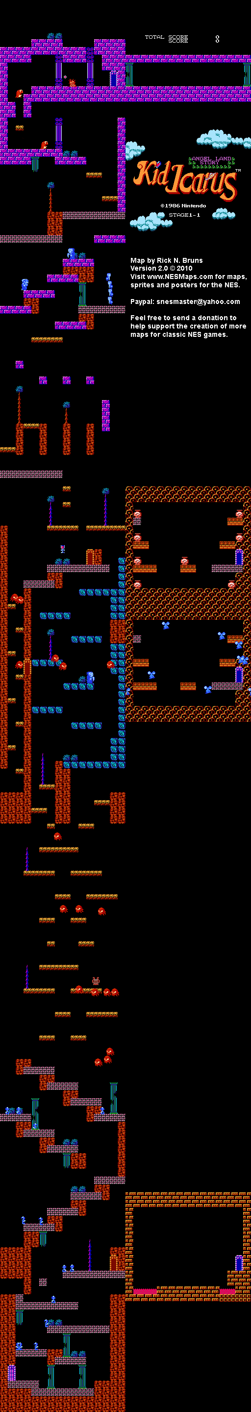 Kid Icarus - Stage 1-1 - NES Map