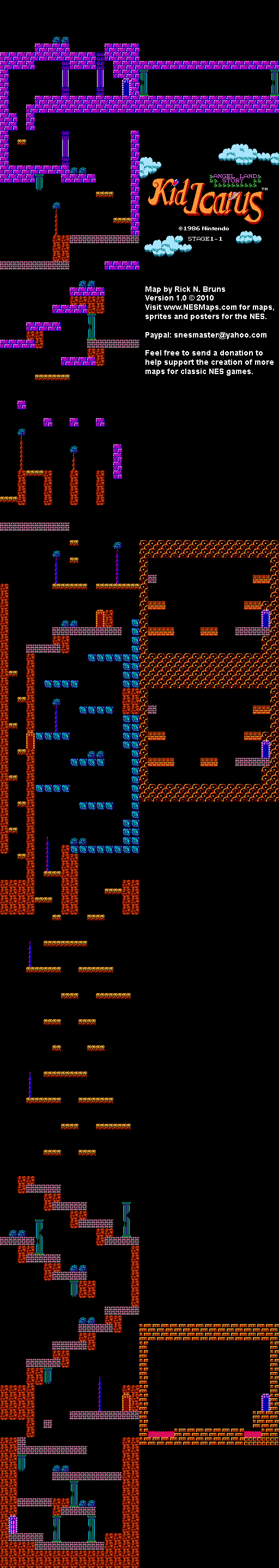 Kid Icarus - Stage 1-1 - NES Map BG